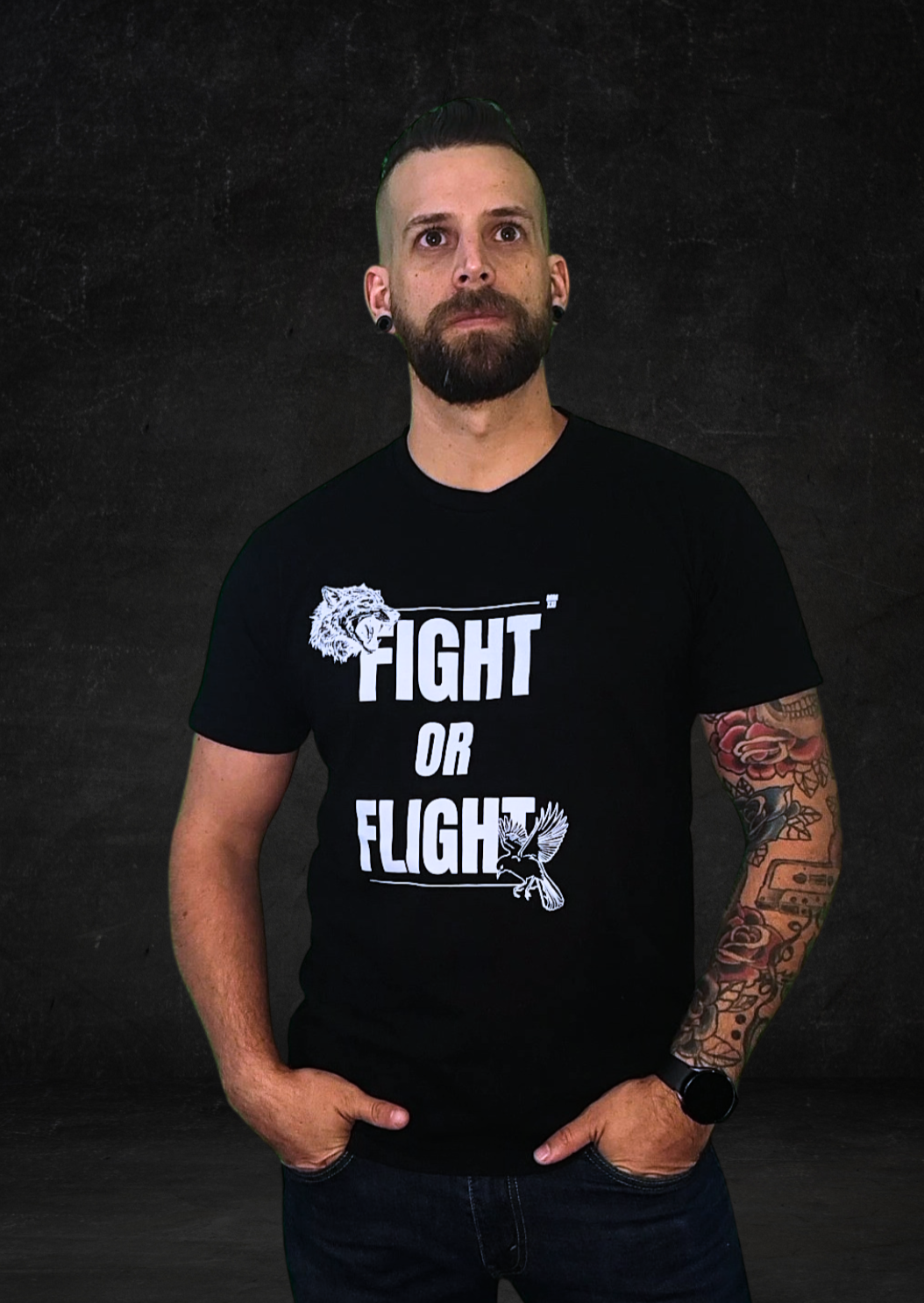 Fight Or Flight T Shirt Black