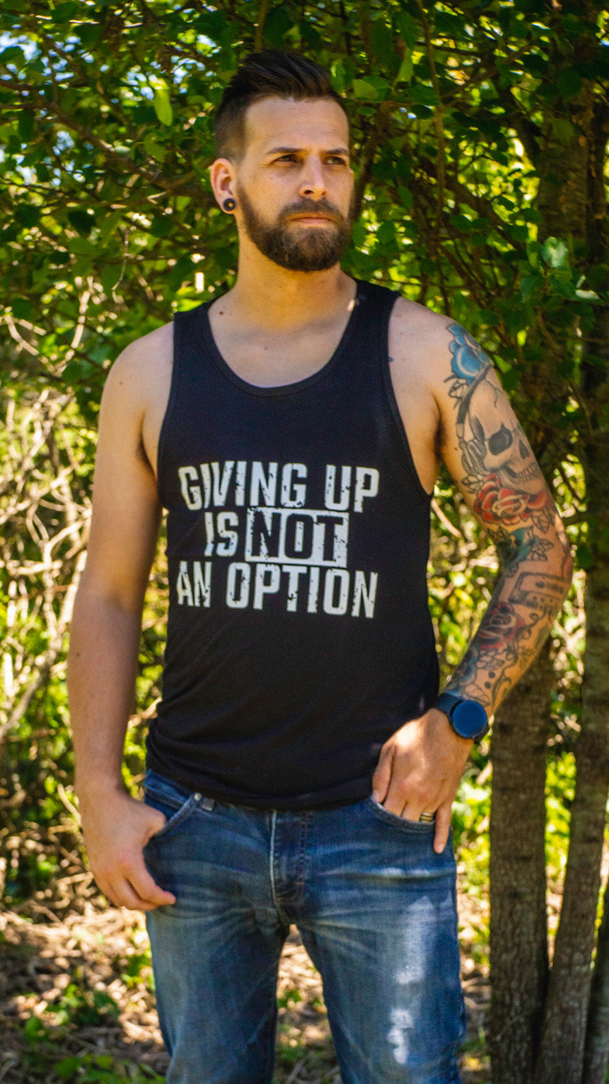 NEVER GIVE UP Men's Tank Top