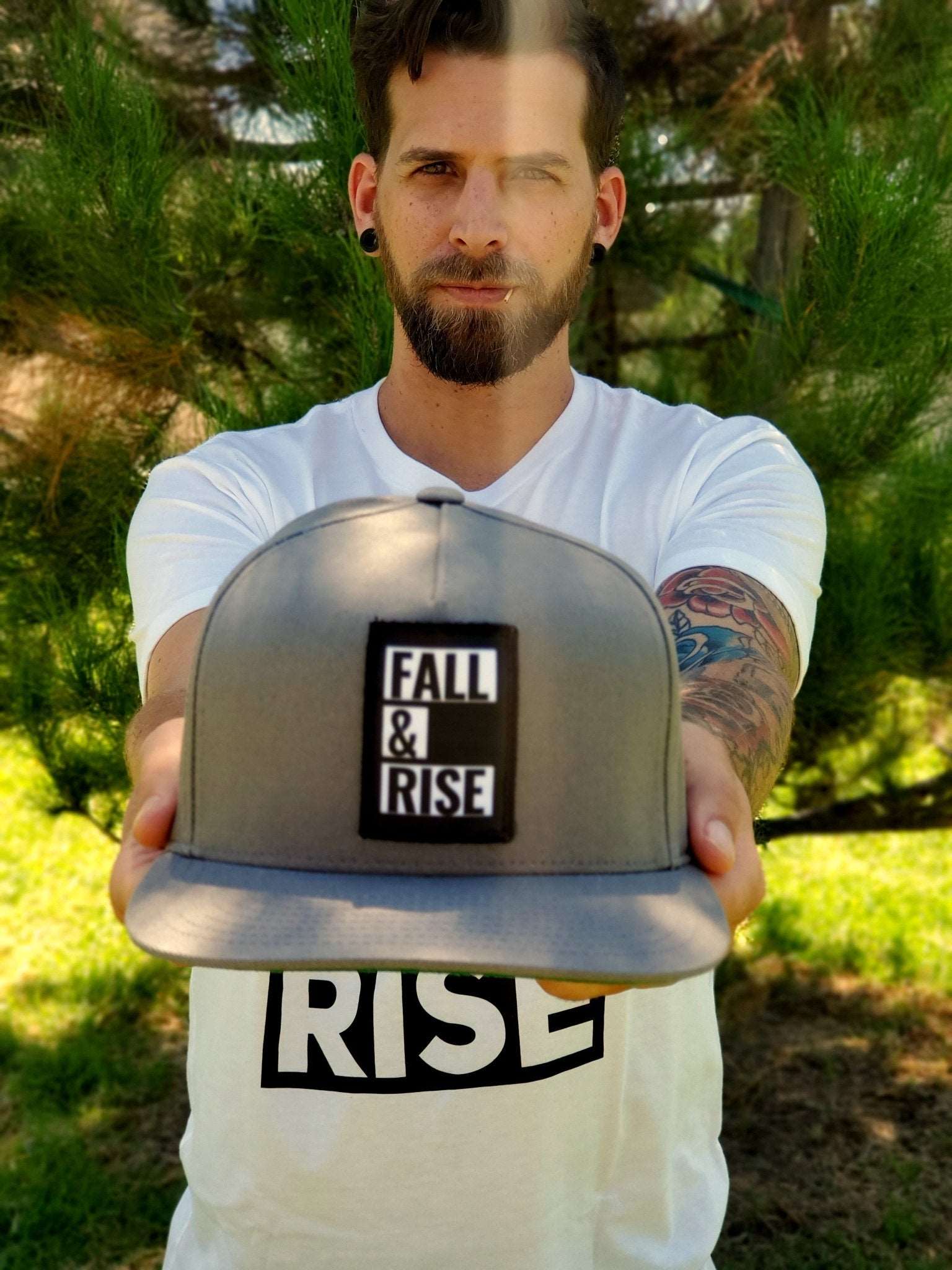 Fall & Rise Logo Hat (Grey) - Fall & Rise